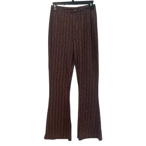 Free People In Your Eyes Pants Size S Blue Purple Striped Wide Flare Stretch